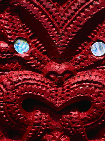 Detail Of Tiki, Traditional Maori Carving And Symbol, New Zealand by Chris Mellor Pricing Limited Edition Print image