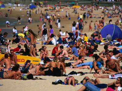 Crowds On Manly Beach, Sydney, Australia by Chris Mellor Pricing Limited Edition Print image
