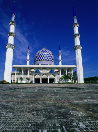 Exterior Of Shah Alam Mosque Kuala Lumpur, Wilayah Persekutuan, Malaysia by Michael Aw Pricing Limited Edition Print image