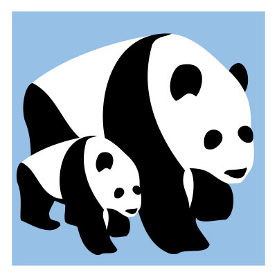 Pandas With Blue Background by Avalisa Pricing Limited Edition Print image