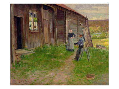 Conversation, 1892 (Oil On Canvas) by Lars Jorde Pricing Limited Edition Print image