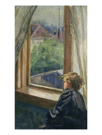 Woman At The Window, 1891 (Oil On Canvas) by Kalle Lochen Pricing Limited Edition Print image