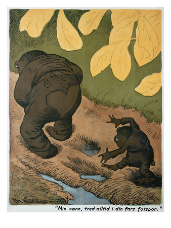 In Dad's Footprints (W/C And Pen) by Theodor Severin Kittelsen Pricing Limited Edition Print image