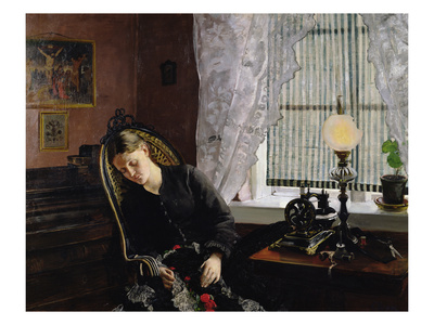 The Seamstress, 1881 (Oil On Canvas) by Christian Krohg Pricing Limited Edition Print image