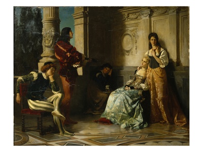 The Lute Player, 1875 (Oil On Canvas) by Christian Meyer Ross Pricing Limited Edition Print image