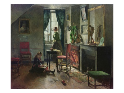 Interior With Figures, 1886 (Oil On Canvas) by Harriet Backer Pricing Limited Edition Print image