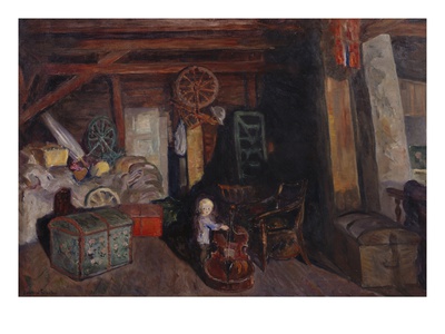 The Dark Attic (Oil On Canvas) by Bernhard Dorotheus Folkestad Pricing Limited Edition Print image