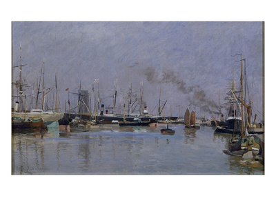 Harbour At Antwerp, 1884 (Oil On Canvas) by Johannes Martin Grimelund Pricing Limited Edition Print image