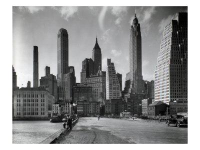 Manhattan Skyline, South Street And Jones Lane, Manhattan by Berenice Abbott Pricing Limited Edition Print image