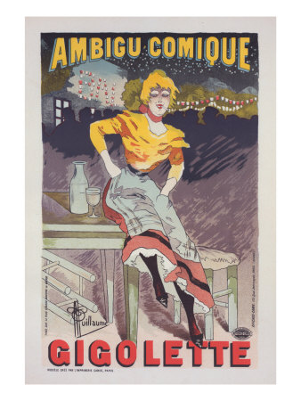 Le Theatre De L'ambigu, Gigolette by Albert Guillaume Pricing Limited Edition Print image