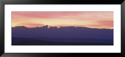 Silhouette Of Mountains At Dawn, Sierra Del Carmen Mountains, Big Bend National Park, Texas, Usa by Panoramic Images Pricing Limited Edition Print image