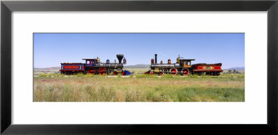 Steam Engine Jupiter And 119 On A Railroad Track, Golden Spike National Historic Site, Utah, Usa by Panoramic Images Pricing Limited Edition Print image
