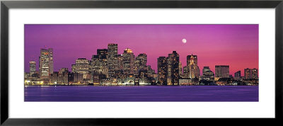 Urban Skyline By The Shore At Night, Boston, Massachusetts, Usa by Panoramic Images Pricing Limited Edition Print image