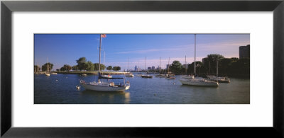 Boats In A Lake, Lake Michigan, Chicago, Illinois, Usa by Panoramic Images Pricing Limited Edition Print image
