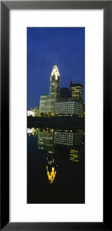 Buildings Lit Up At Night, Scioto River, Columbus, Ohio, Usa by Panoramic Images Pricing Limited Edition Print image