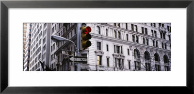 Traffic Light In Front Of A Building, Wall Street, New York, Usa by Panoramic Images Pricing Limited Edition Print image