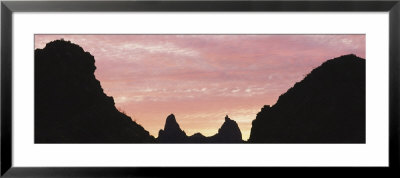 Silhouette Of Mule Ears Peak At Sunrise, Chisos Mountains, Big Bend National Park, Texas, Usa by Panoramic Images Pricing Limited Edition Print image