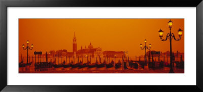 Gondolas Moored At A Dock, San Giorgio Maggiore, Venice, Italy by Panoramic Images Pricing Limited Edition Print image