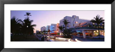 Buildings Lit Up At Dusk, Ocean Drive, Miami, Florida, Usa by Panoramic Images Pricing Limited Edition Print image