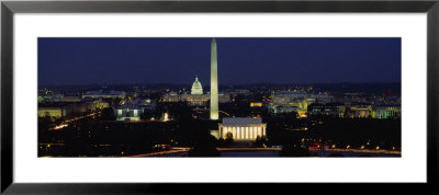 Buildings Lit Up At Night, Washington Monument, Washington Dc, District Of Columbia, Usa by Panoramic Images Pricing Limited Edition Print image