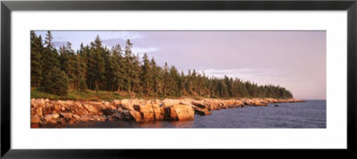 Rocks Along A Lake, Acadia National Park, Maine, Usa by Panoramic Images Pricing Limited Edition Print image