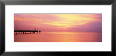 Sunset At Pier, Water, Caspersen Beach, Venice, Florida, Usa by Panoramic Images Pricing Limited Edition Print image