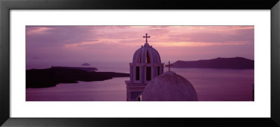 Silhouette Of A Church, Santorini Church, Greece by Panoramic Images Pricing Limited Edition Print image