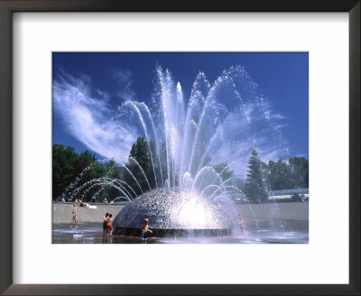 Children Play In The International Fountain Of Seattle Center, Seattle, Washington, Usa by Charles Crust Pricing Limited Edition Print image