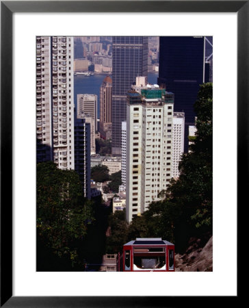 Funicular And Central Buildings, Victoria Peak, Hong Kong Island, Hong Kong, China by Lawrence Worcester Pricing Limited Edition Print image