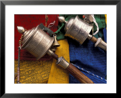 Prayer Wheels And Flags, Lhasa, Tibet by Keren Su Pricing Limited Edition Print image