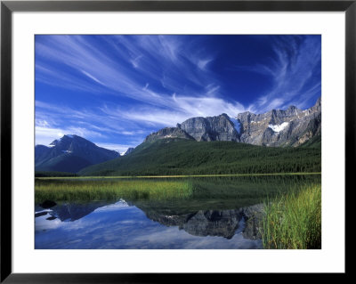 Cirrus Clouds Over Waterfowl Lake, Banff National Park, Alberta, Canada by Janis Miglavs Pricing Limited Edition Print image
