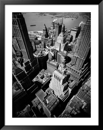 Birds Eye View Of New York City Looking Southeast Downtown Towards Battery Park by Andreas Feininger Pricing Limited Edition Print image
