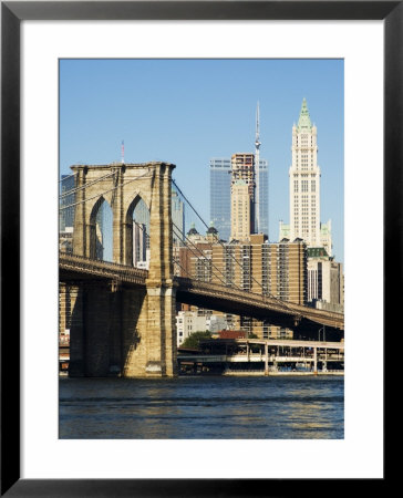 Brooklyn Bridge And Manhattan Skyline, New York City, New York, Usa by Amanda Hall Pricing Limited Edition Print image