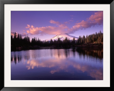 Mt. Hood Reflected In Mirror Lake, Oregon Cascades, Usa by Janis Miglavs Pricing Limited Edition Print image