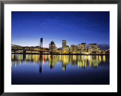 Portland Skyline Across The Willamette River, Oregon, Usa by Chuck Haney Pricing Limited Edition Print image