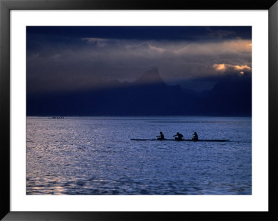 Vaa (Outrigger Canoe) Travelling, French Polynesia by Peter Hendrie Pricing Limited Edition Print image