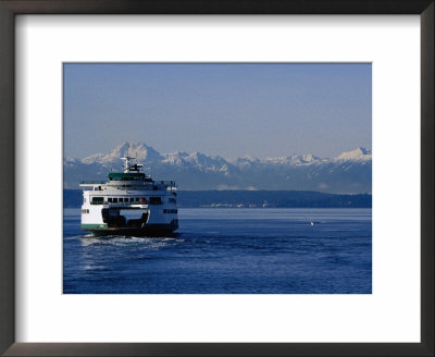 Wa State Ferry Nearing Colman, Seattle, Washington, Usa by Lawrence Worcester Pricing Limited Edition Print image