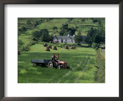 Croft With Hay Cocks And Tractor, Glengesh, West Donegal, Eire (Republic Of Ireland) by Duncan Maxwell Pricing Limited Edition Print image
