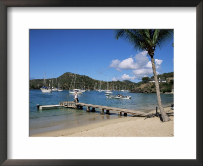 Jetty And Boats, Galleon Bay, Antigua, Leeward Islands, West Indies, Caribbean, Central America by J Lightfoot Pricing Limited Edition Print image