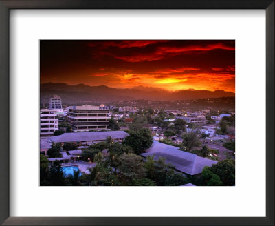 City At Sunset From Blue Mountains, Kingston, Jamaica by Jerry Alexander Pricing Limited Edition Print image
