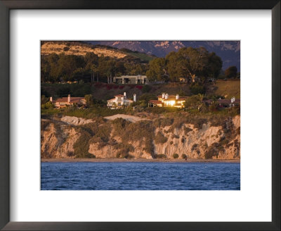 Sunset On Coastal Houses And The Santa Ynez Mountains, California by Rich Reid Pricing Limited Edition Print image