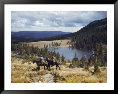 Two Horsemen Ride Above Pecos Baldy Lake by Justin Locke Pricing Limited Edition Print image