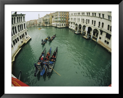 Gondolas Travel Down A Canal In Venice by Raul Touzon Pricing Limited Edition Print image