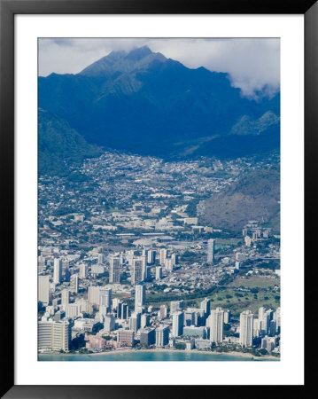 Aerial View Of Honolulu And Waikiki, Oahu, Hawaii, United States Of America, Pacific, North America by Ethel Davies Pricing Limited Edition Print image