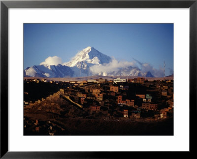 Houses With Huayna Potosi Behind, La Paz, Bolivia by Woods Wheatcroft Pricing Limited Edition Print image