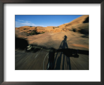 A Mountain Biker On Slickrock Bicycle Trail by Michael S. Lewis Pricing Limited Edition Print image