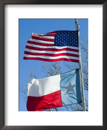 American And Texan Flags, Texas, Usa by Ethel Davies Pricing Limited Edition Print image
