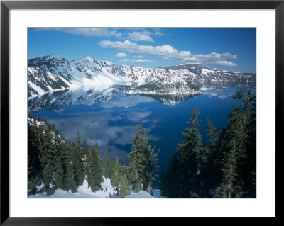 Crater Lake During A Cold Winter, Oregon, Usa by Janis Miglavs Pricing Limited Edition Print image
