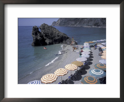 Mediterranean Beach In Cinque Terre, Liguria, Italy, by David Barnes Pricing Limited Edition Print image