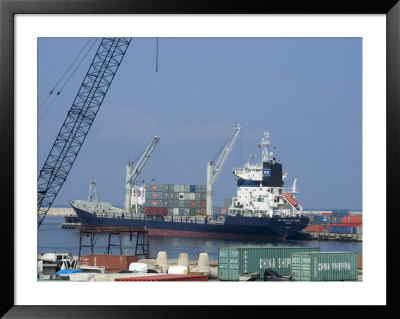 Container Ships In Port Area, Lattakia, Syria, Middle East by Christian Kober Pricing Limited Edition Print image